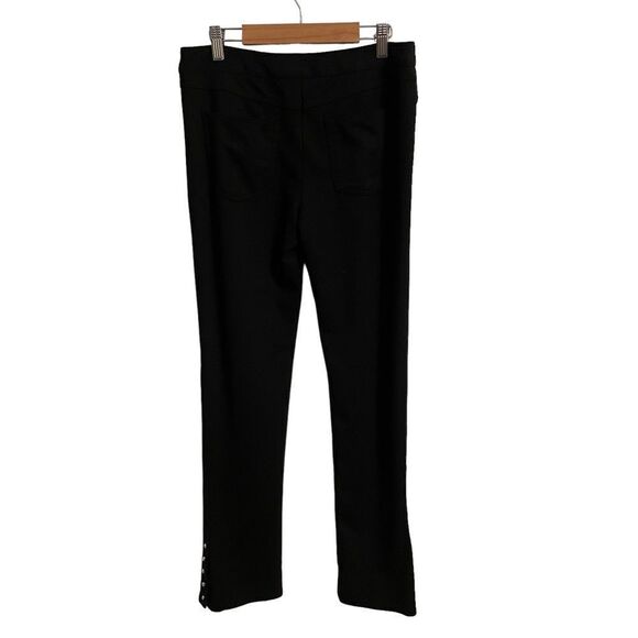 White House Black Market Black Button Ankle Side Zip Rayon Spandex Blend Pants - Picture 7 of 7